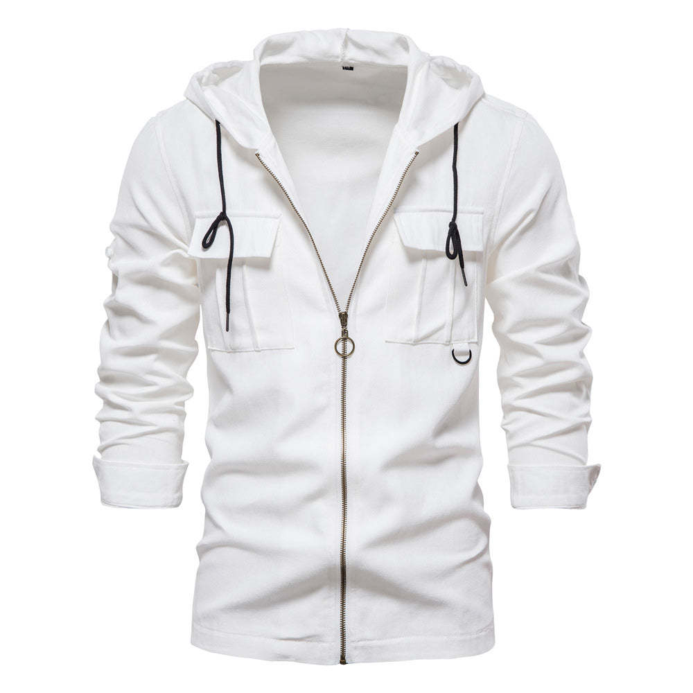 Men's Solid Color Pocket Fashion Slim Fit Cardigan