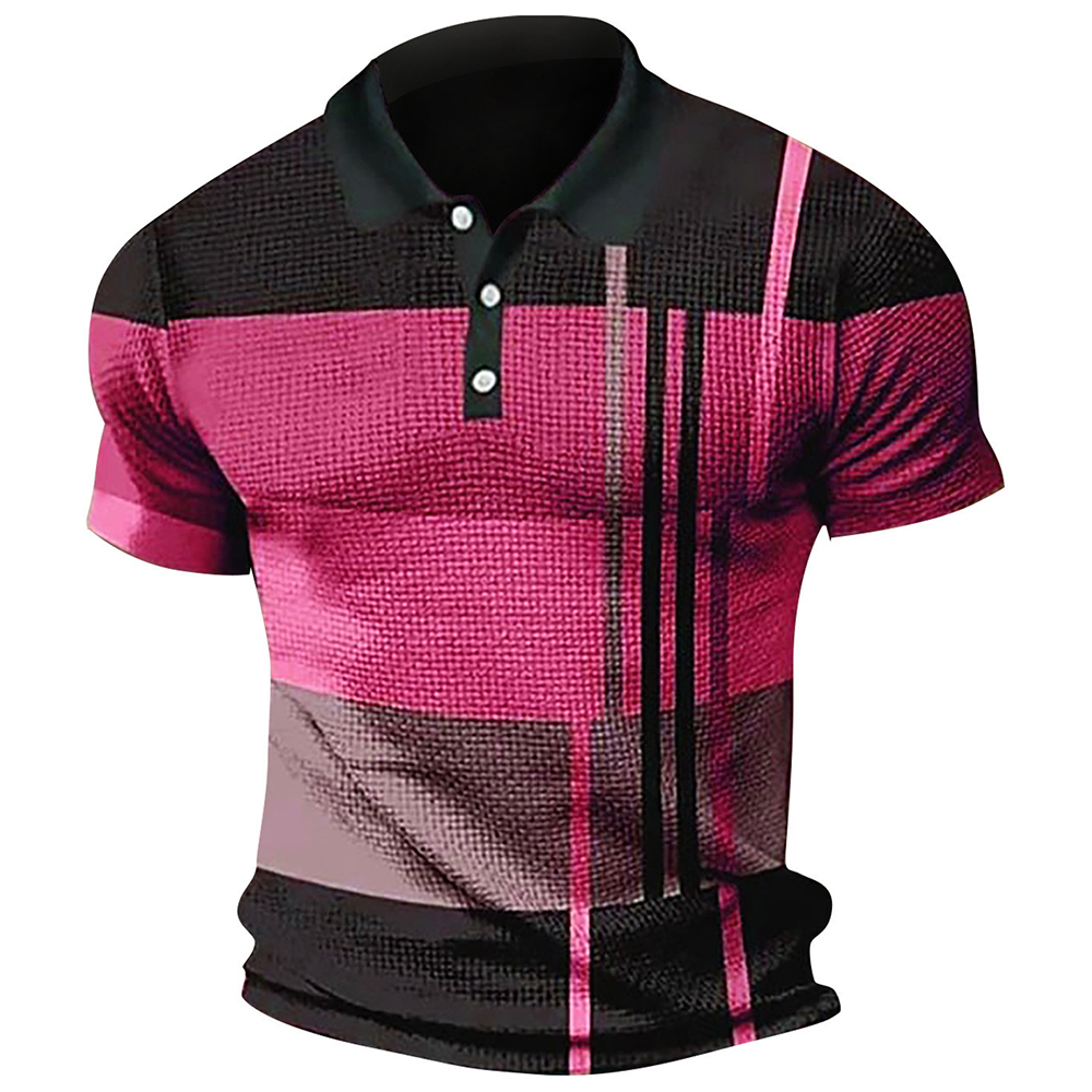 Summer Fashion Men's Color Block Polo Shirt