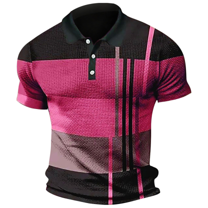 Summer Fashion Men's Color Block Polo Shirt