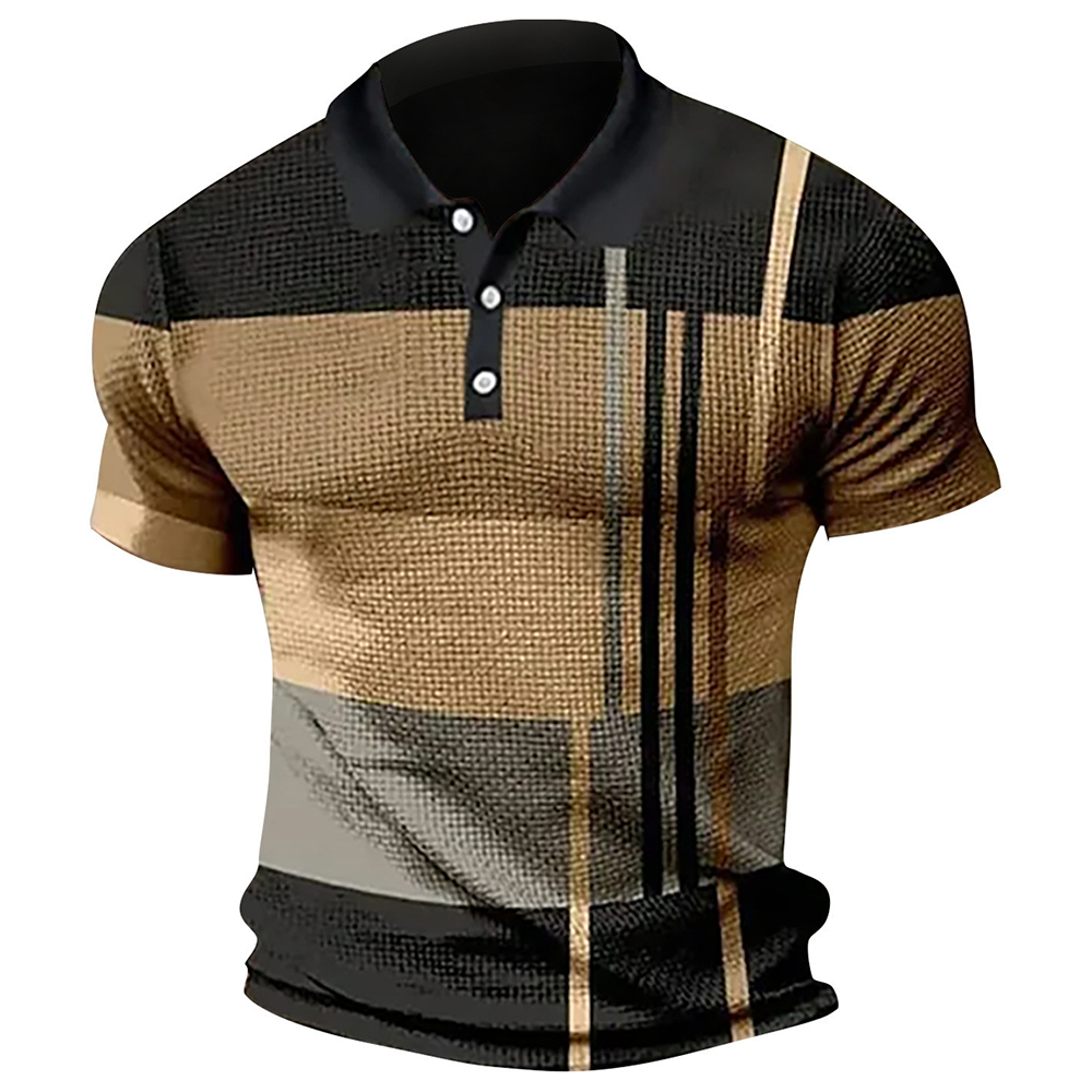 Summer Fashion Men's Color Block Polo Shirt
