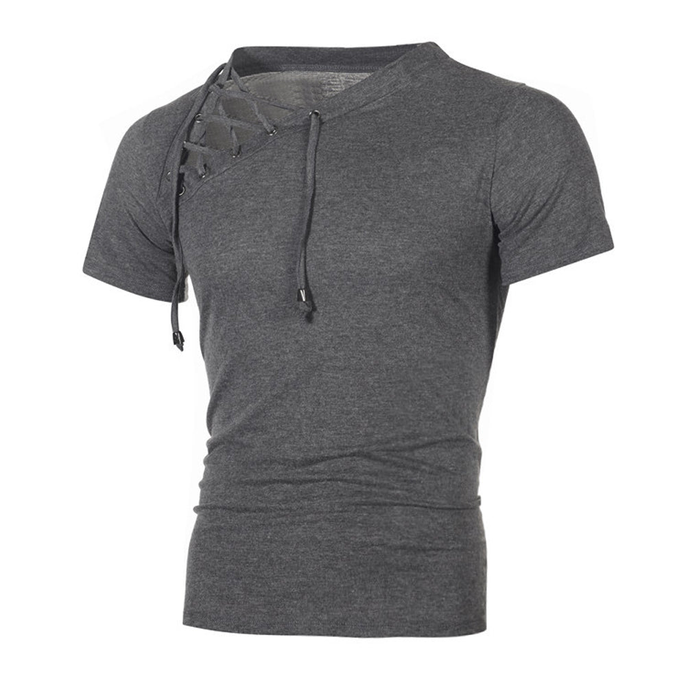 Men's Slanted Lace-Up T-Shirt