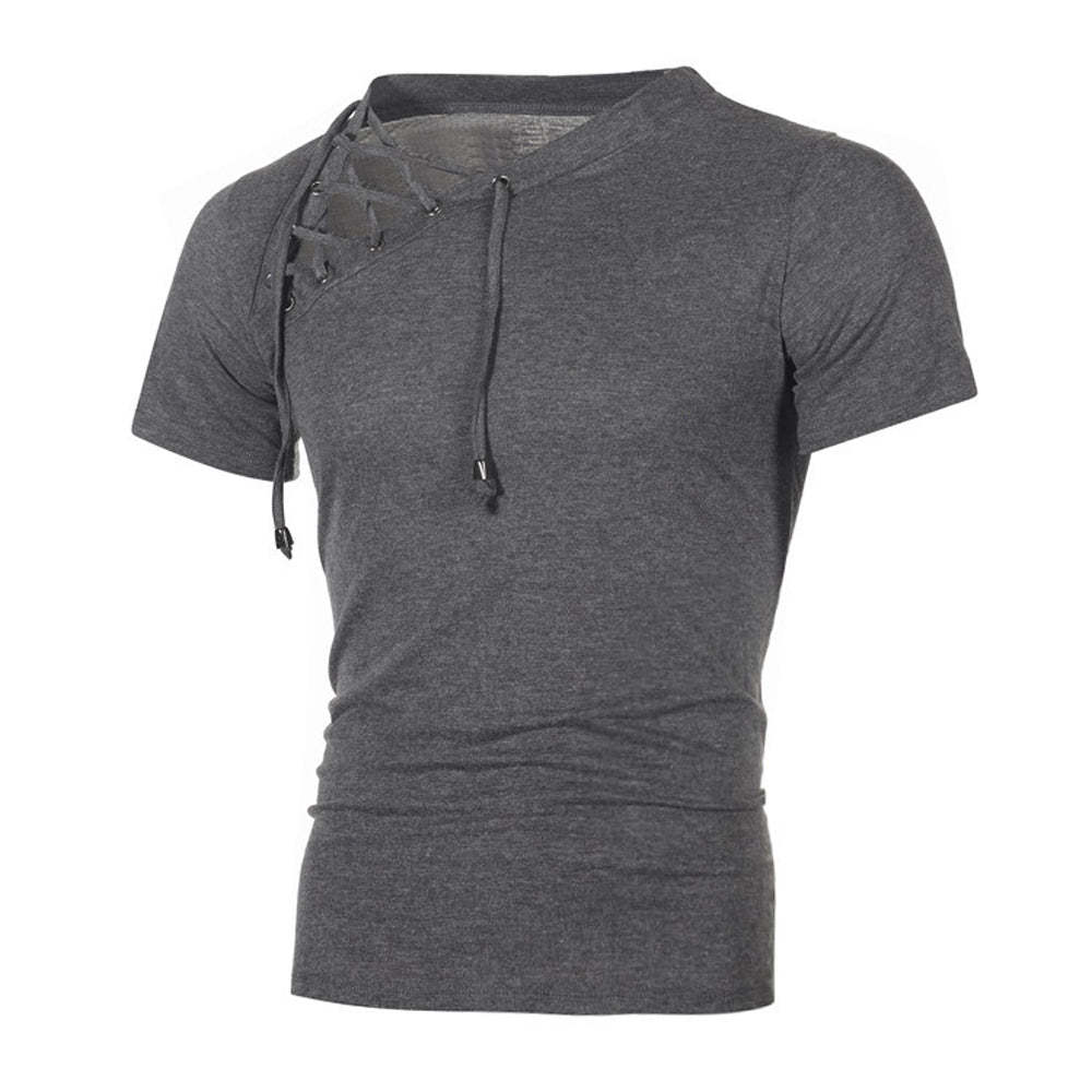 Men's Slanted Lace-Up T-Shirt