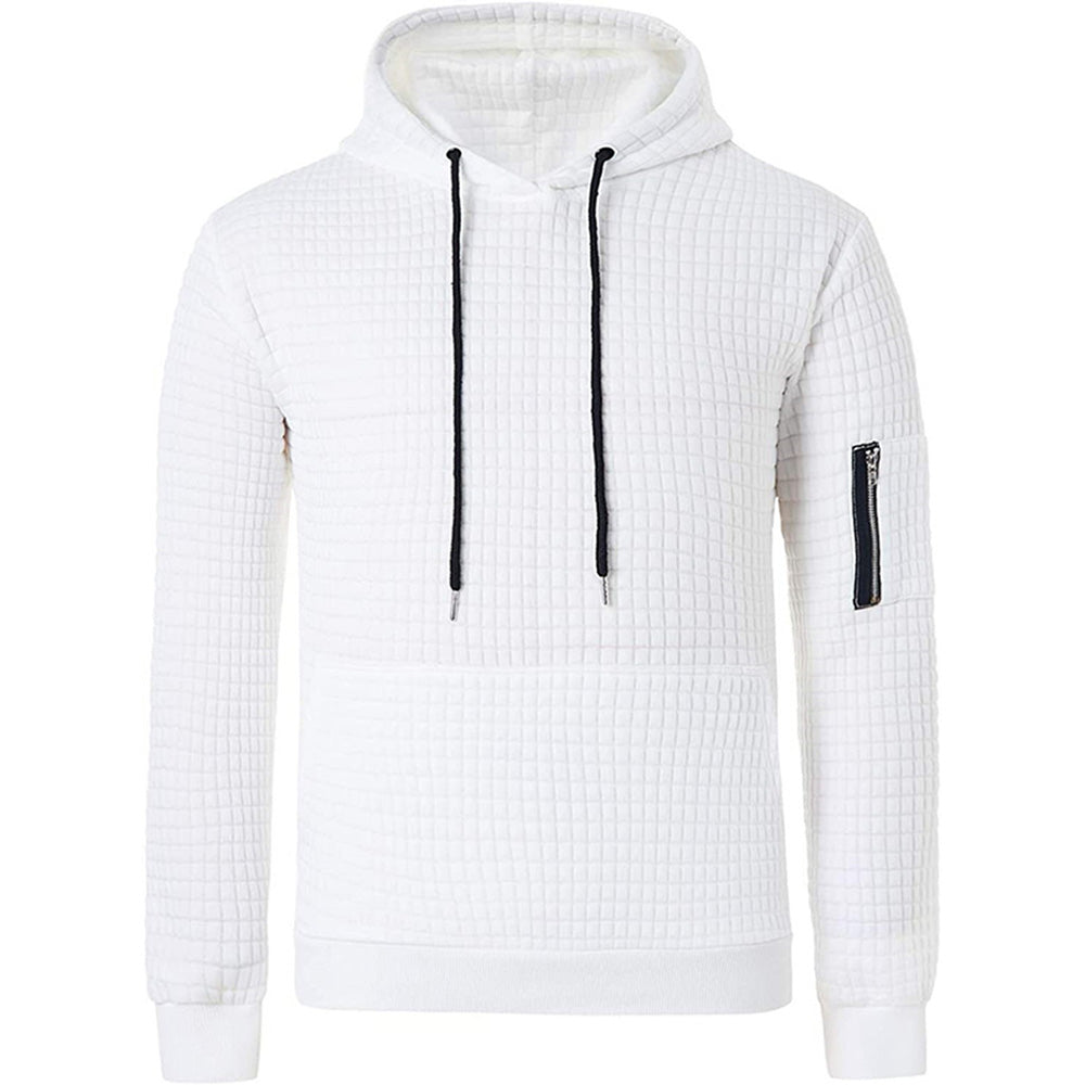 Trendy Men's Jacquard Zip Pocket Long Sleeve Sweatshirt