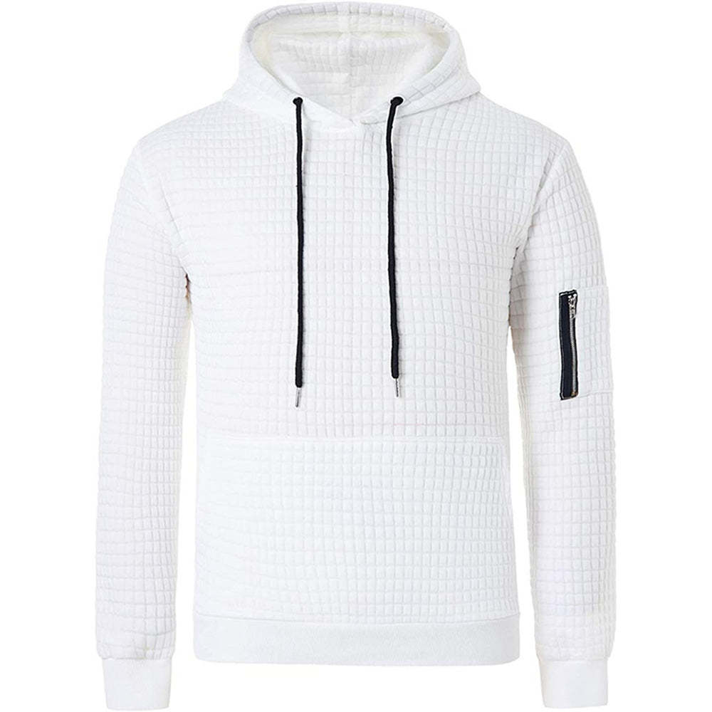 Trendy Men's Jacquard Zip Pocket Long Sleeve Sweatshirt