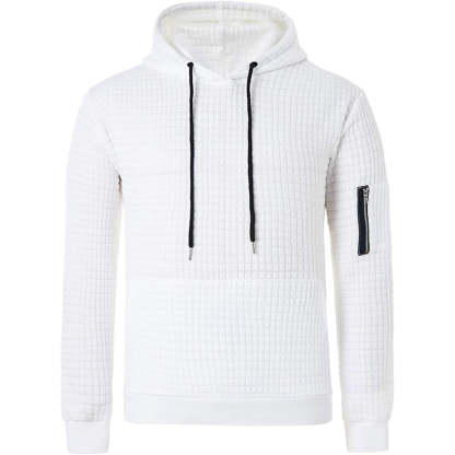 Trendy Men's Jacquard Zip Pocket Long Sleeve Sweatshirt