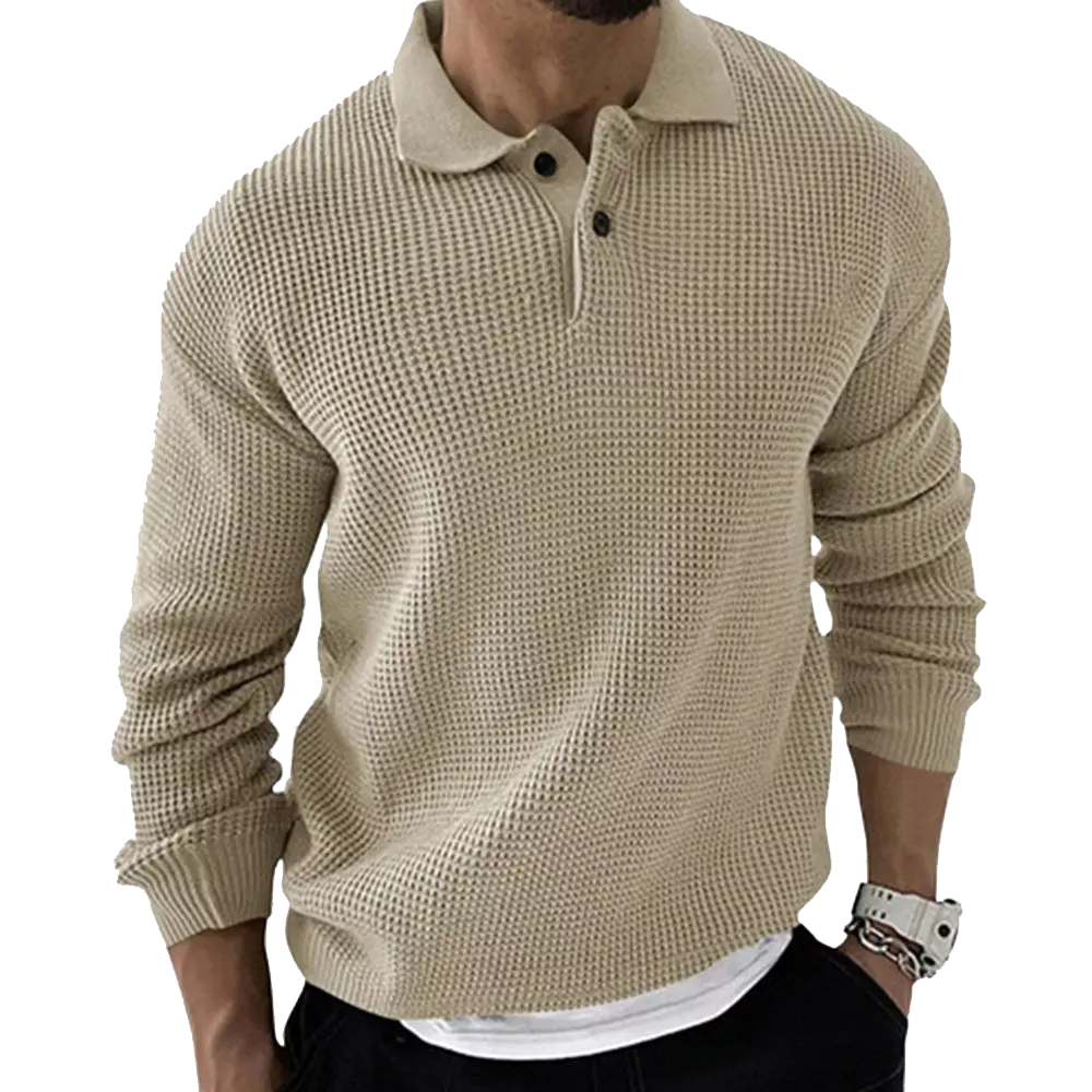 Men's Lapel Comfort Knit Sweater