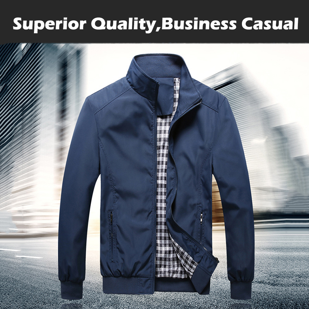 New Men's Thin Casual Stand Collar Jacket