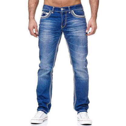 Men's Slim Fit Double Line Denim Trousers