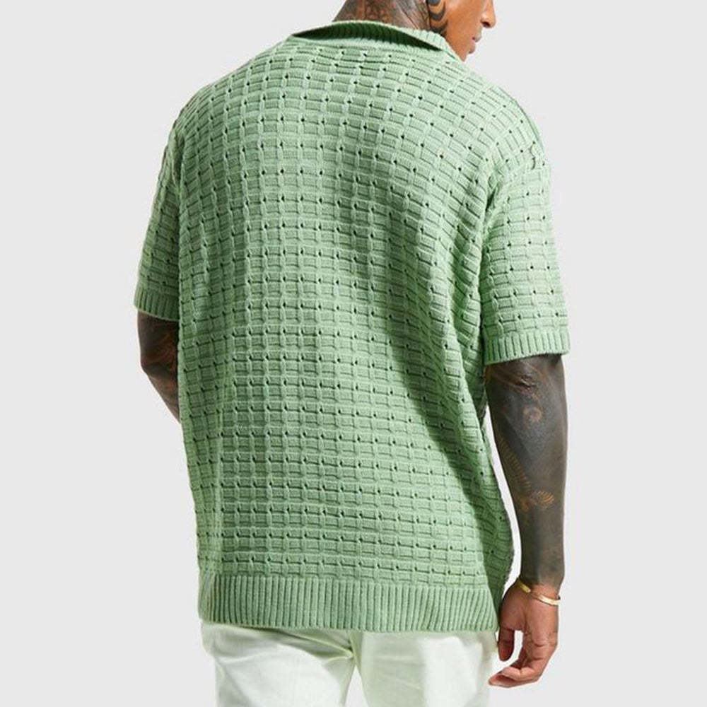 Men's knitted short-sleeve polo shirt