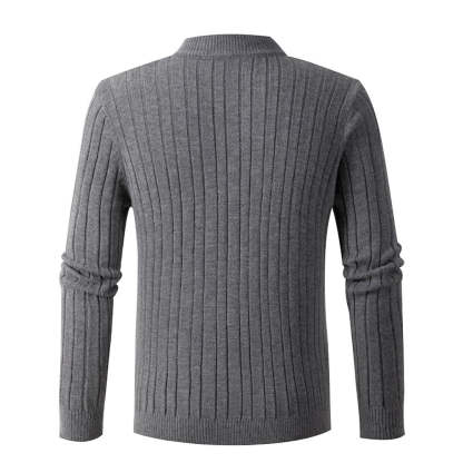 Autumn new men's zipper half-high collar twist knit bottoming shirt