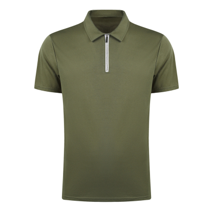 Summer men's polo shirt solid color short-sleeved lapel t-shirt