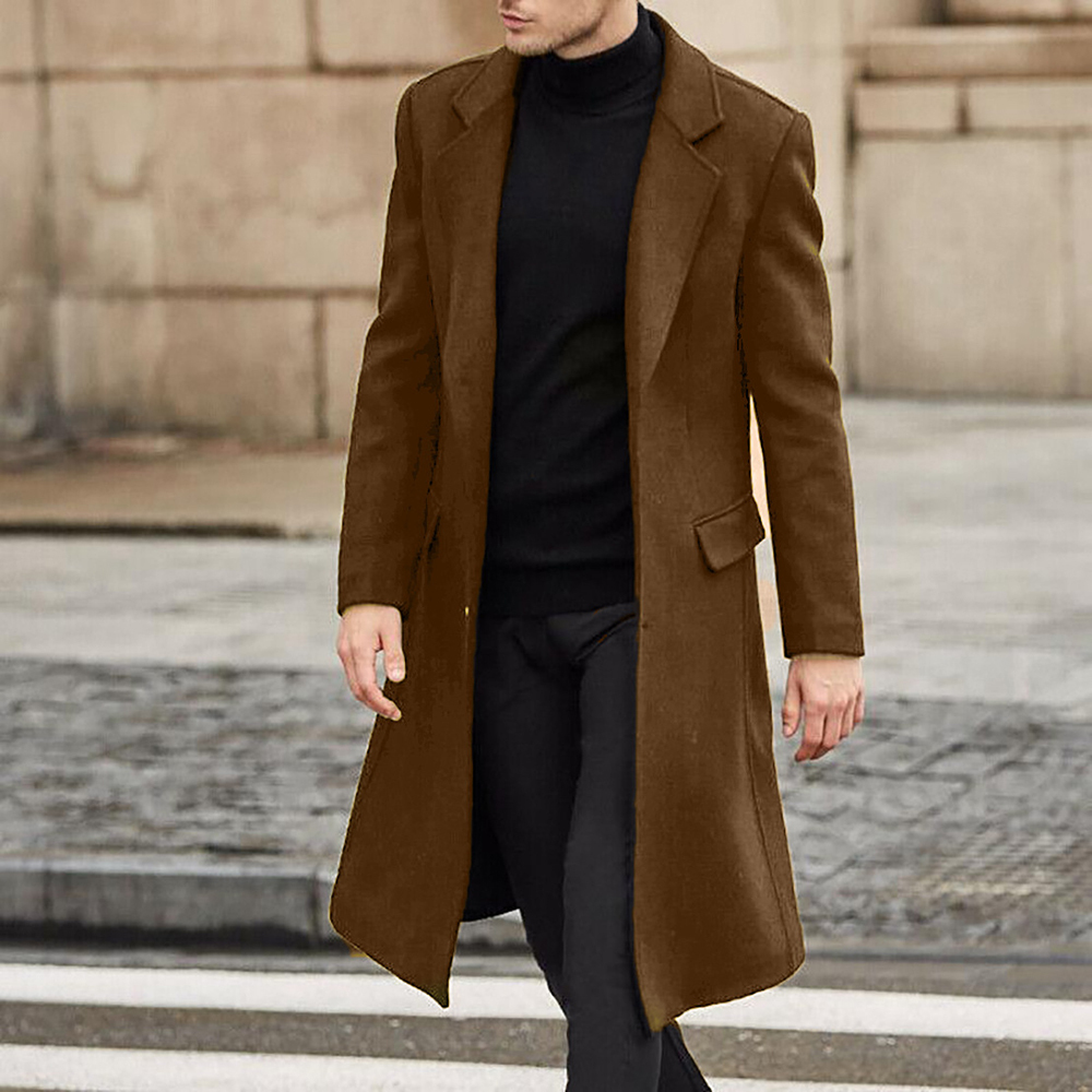 Men's Business Solid Color Casual British Style Coat