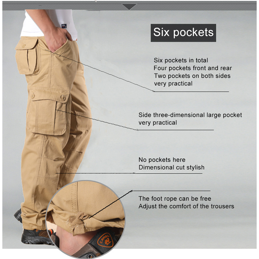 Men's Straight Casual Loose Cargo Pants