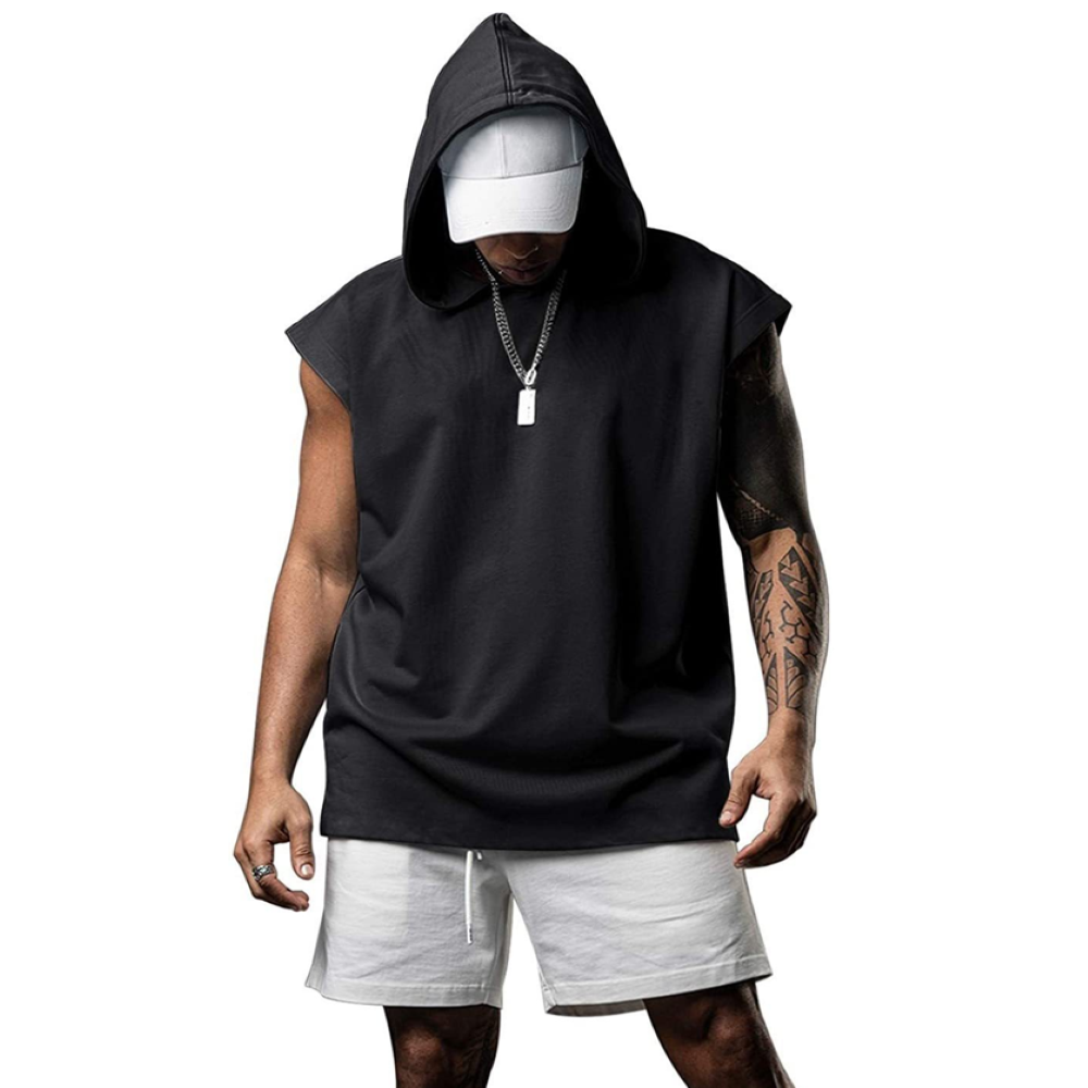 2022 Summer Men's Solid Color Hoodie Sports Top