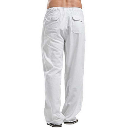 Linen leisure trousers for men