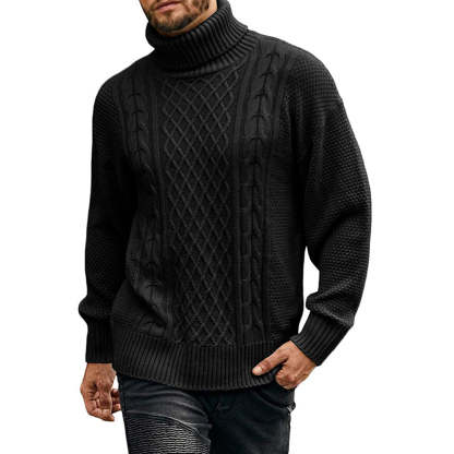 Men's Solid Color Long Sleeve Knit Turtleneck Sweater