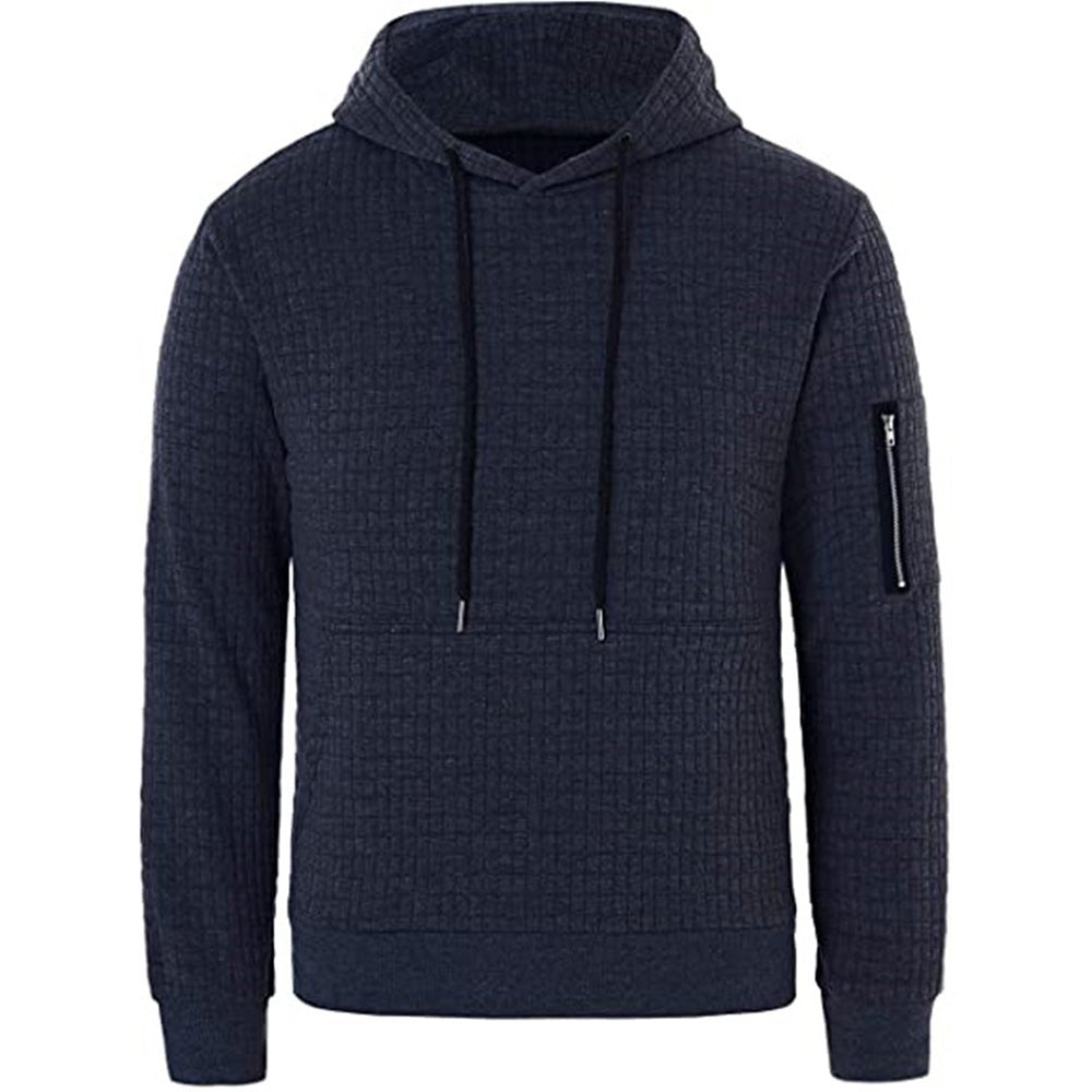 Trendy Men's Jacquard Zip Pocket Long Sleeve Sweatshirt