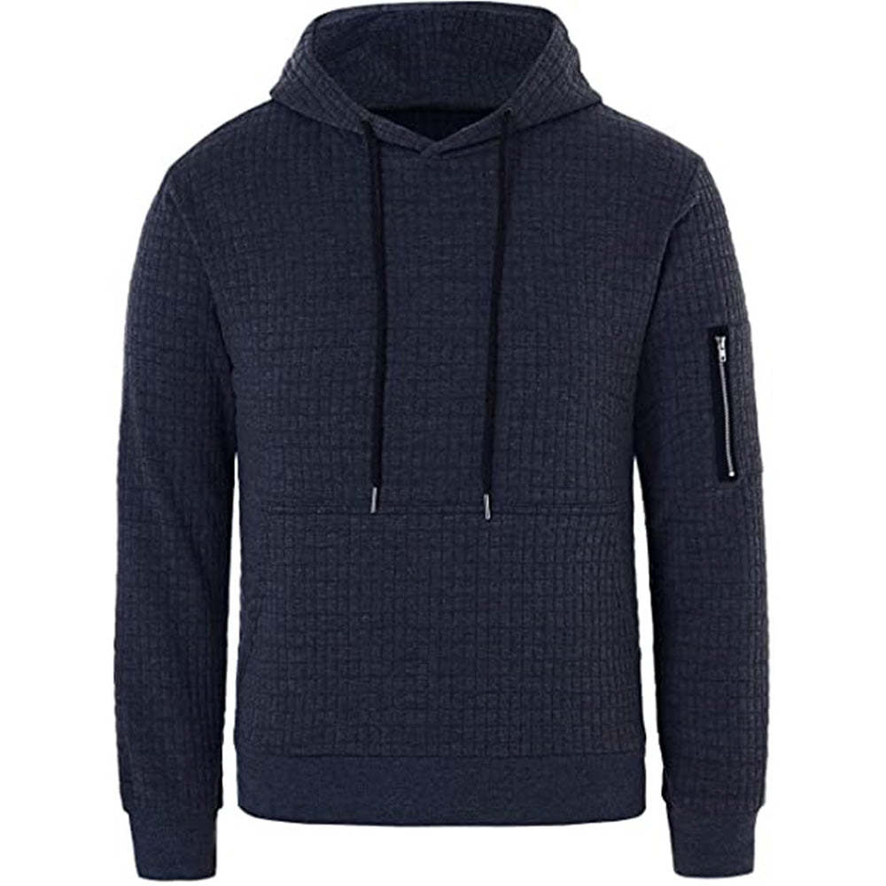 Trendy Men's Jacquard Zip Pocket Long Sleeve Sweatshirt