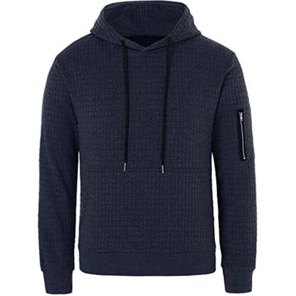 Trendy Men's Jacquard Zip Pocket Long Sleeve Sweatshirt