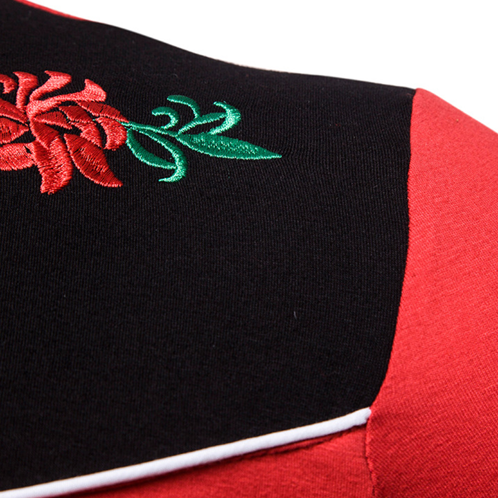 Mangas largas de patchwork floral de moda para hombres