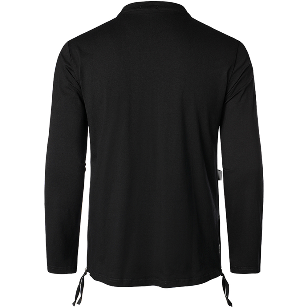 Bolsillo con cremallera de personalidad informal para hombre, manga larga