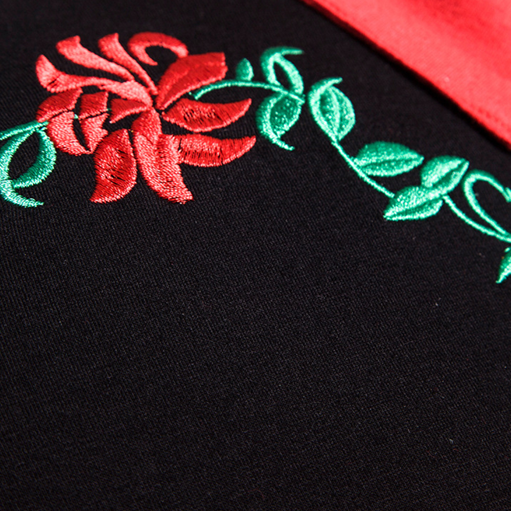 Mangas largas de patchwork floral de moda para hombres