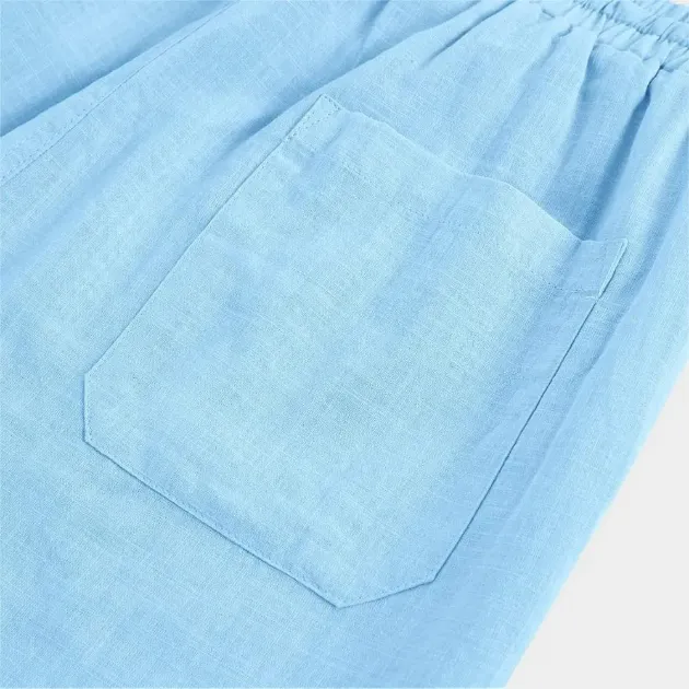 Nuevos pantalones cortos de lino y algodón transpirables y cómodos par