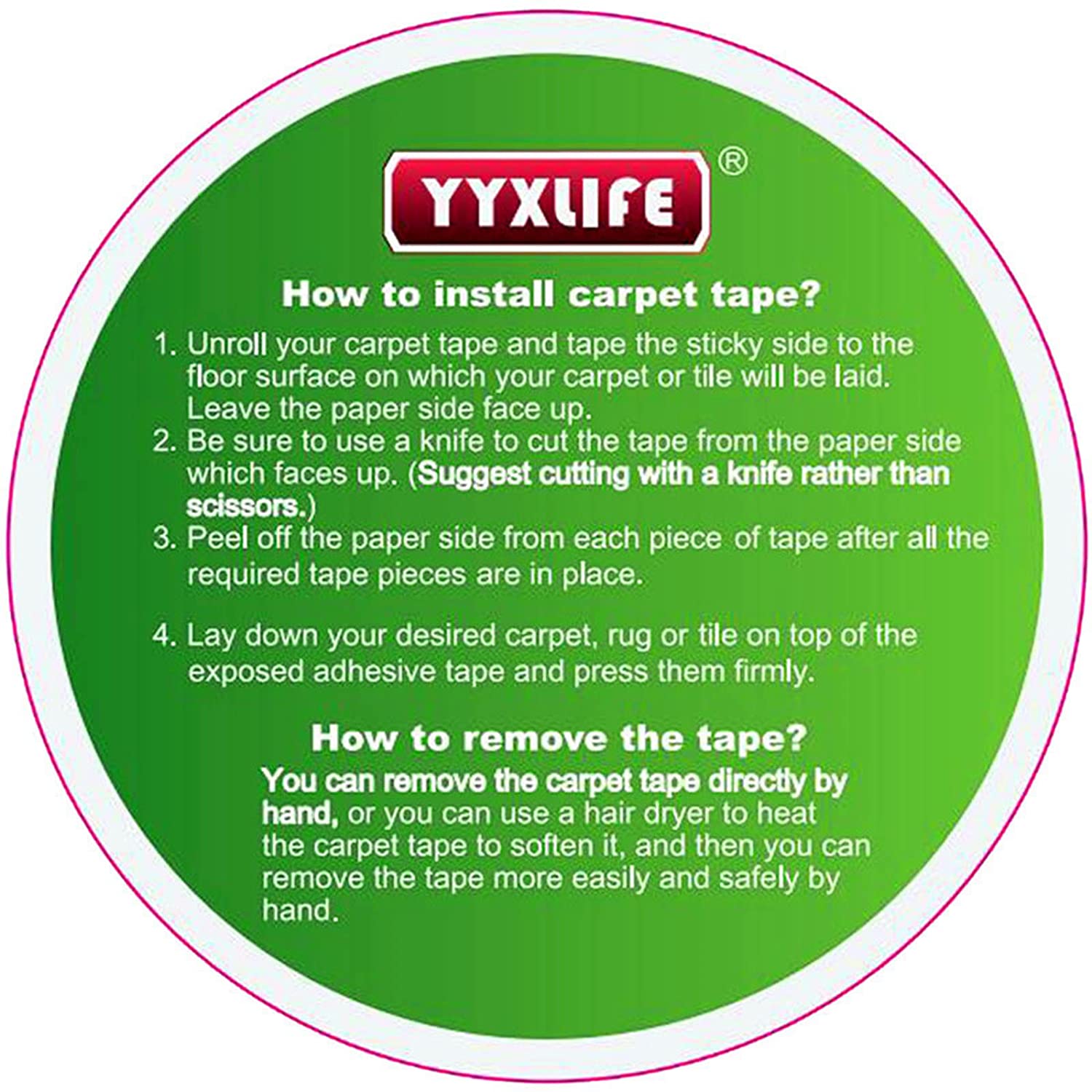 Yyxlife Double Sided Carpet Tape For