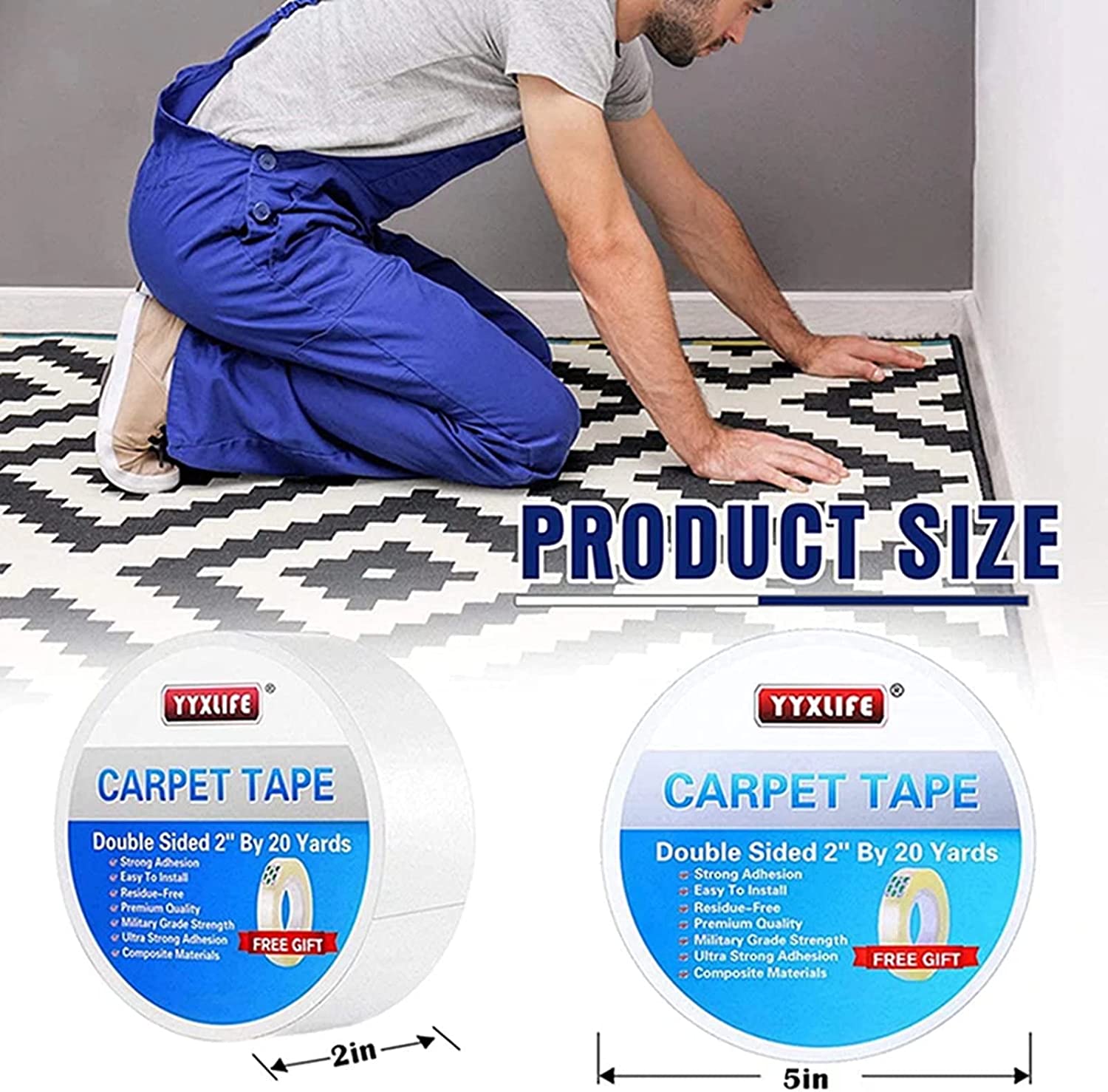 Generic XFasten Extra Sticky Carpet Tape - 2Â x 10 Yards Indoor Outdoor Rug Tape Hardwood Floor and Floori