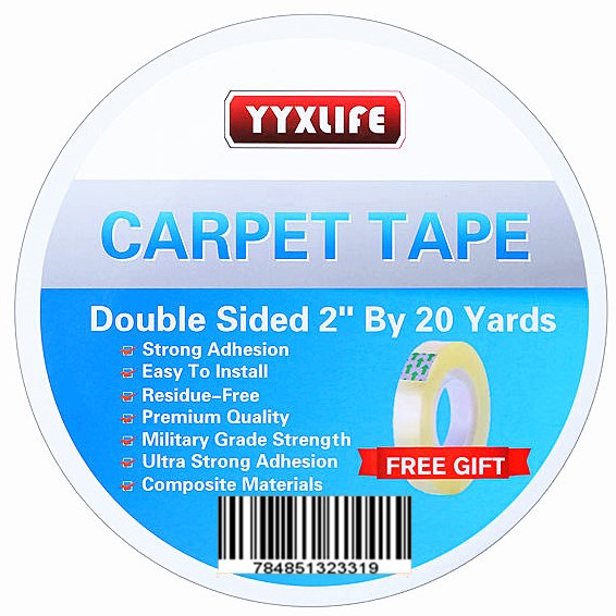 YYXLIFE Double Sided Carpet Tape,for Area Rugs Carpet Adhesive Removable  Multi-Purpose Rug Tape Cloth for Hardwood Floors,Outdoor Rugs,Heavy Duty