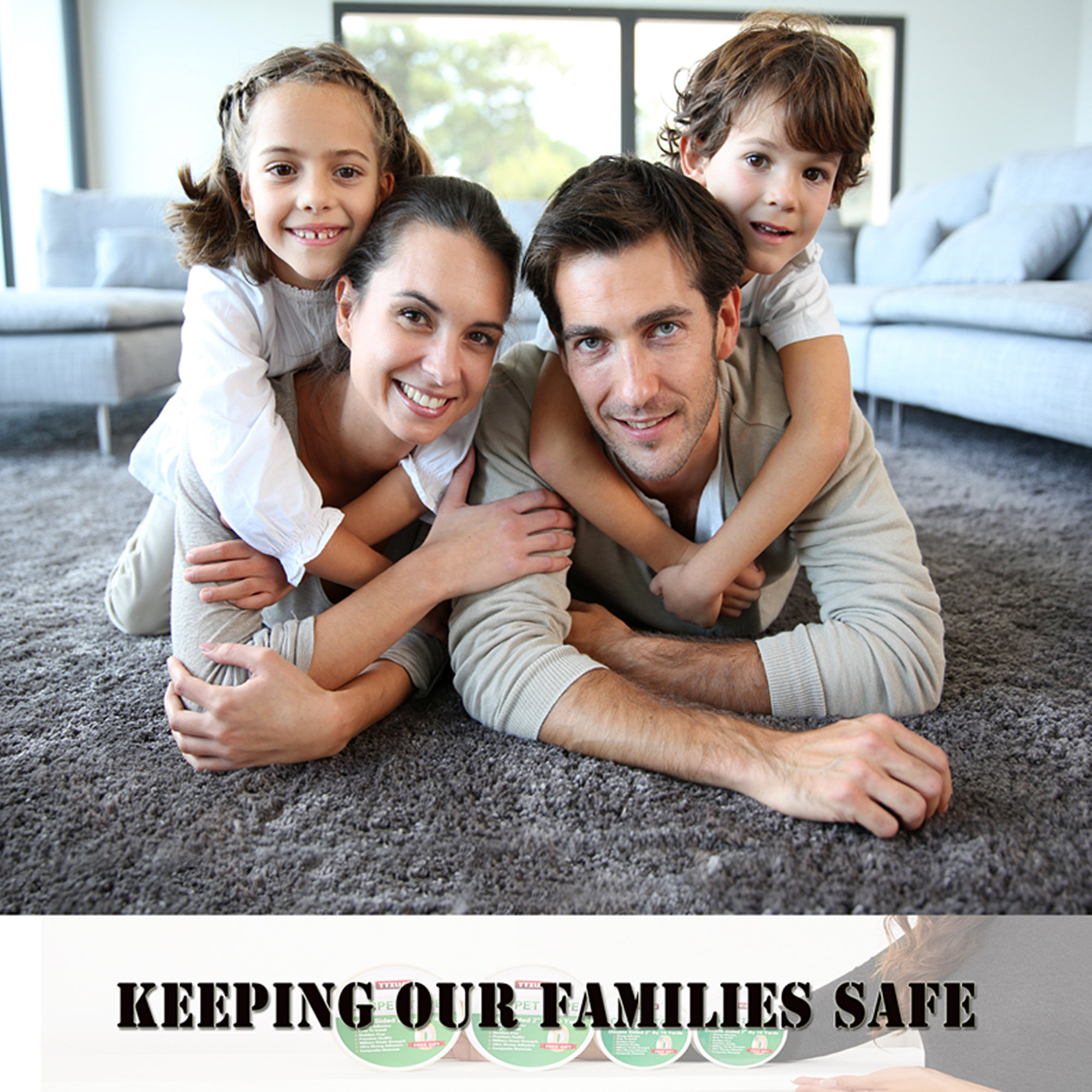 YYXLIFE Rug Tape Double Sided Carpet Tape Heavy Duty, 2 Inch x 30 Yards, Carpet Adhesive Removable Multi-Purpose Tape Cloth for Area Rugs, Outdoor Rugs, Carpets, Tape Carpet Adhesive, White