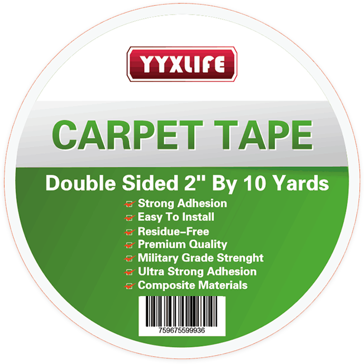 YYXLIFE Double Sided Carpet Tape for Area Rugs Carpet Adhesive Removab