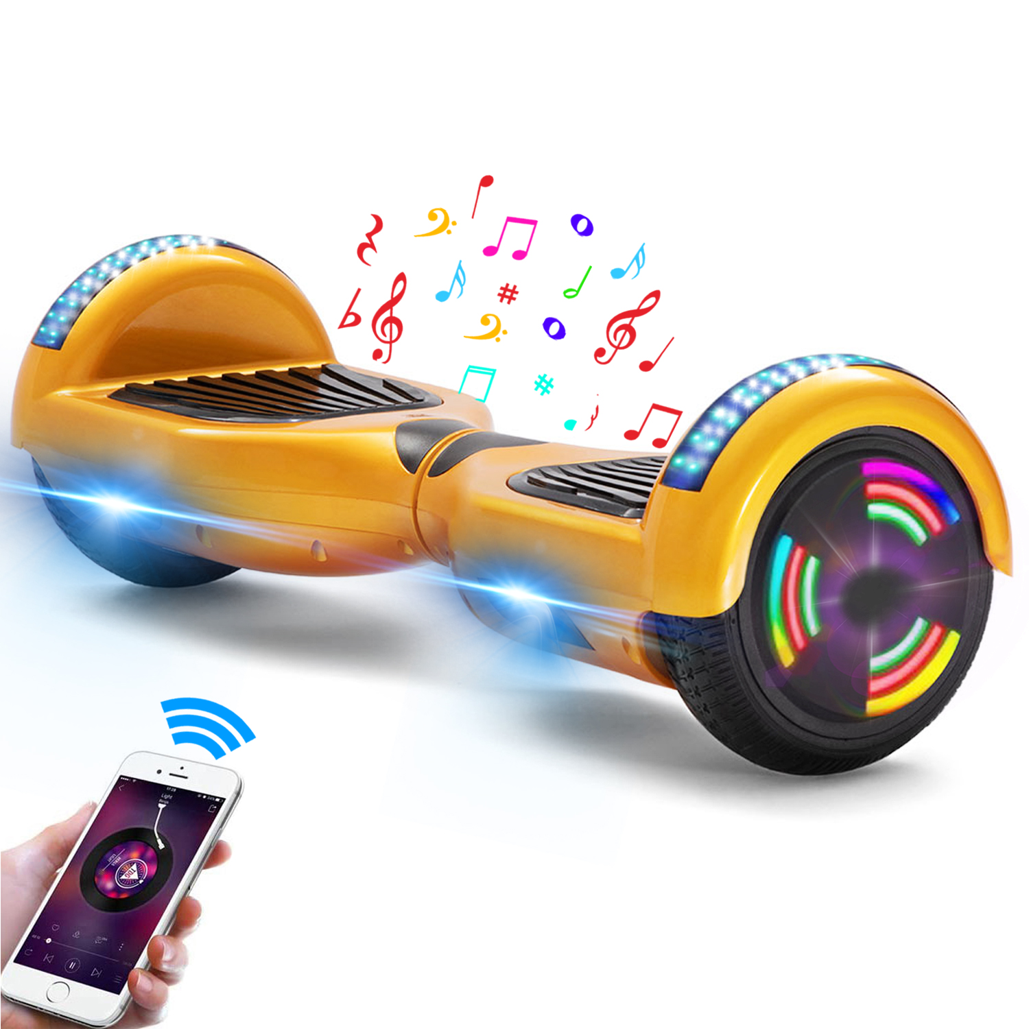Golden 6.5" Hoverboard Bluetooth & LED Brilliant Lights