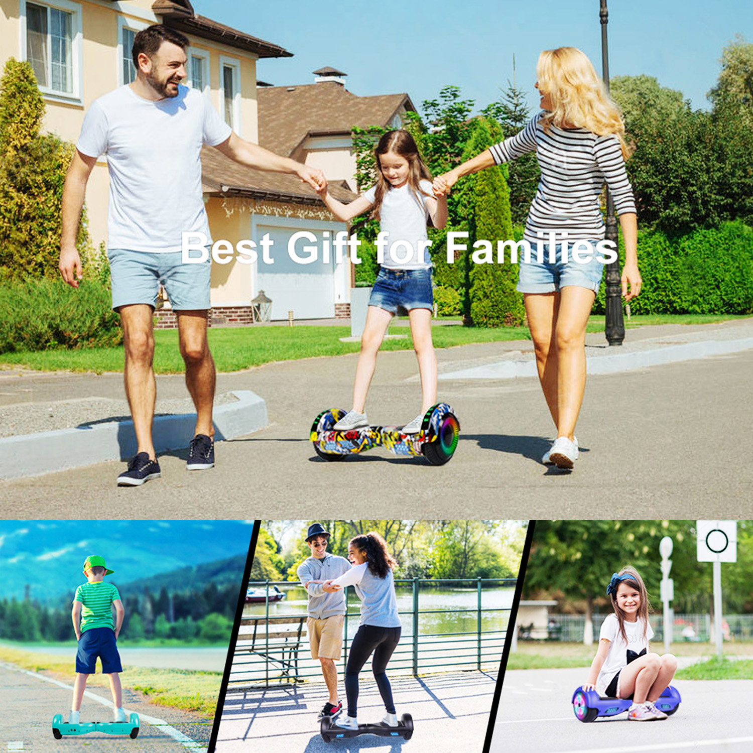 Graffiti White 6.5" Hoverboard Bluetooth & Classic LED