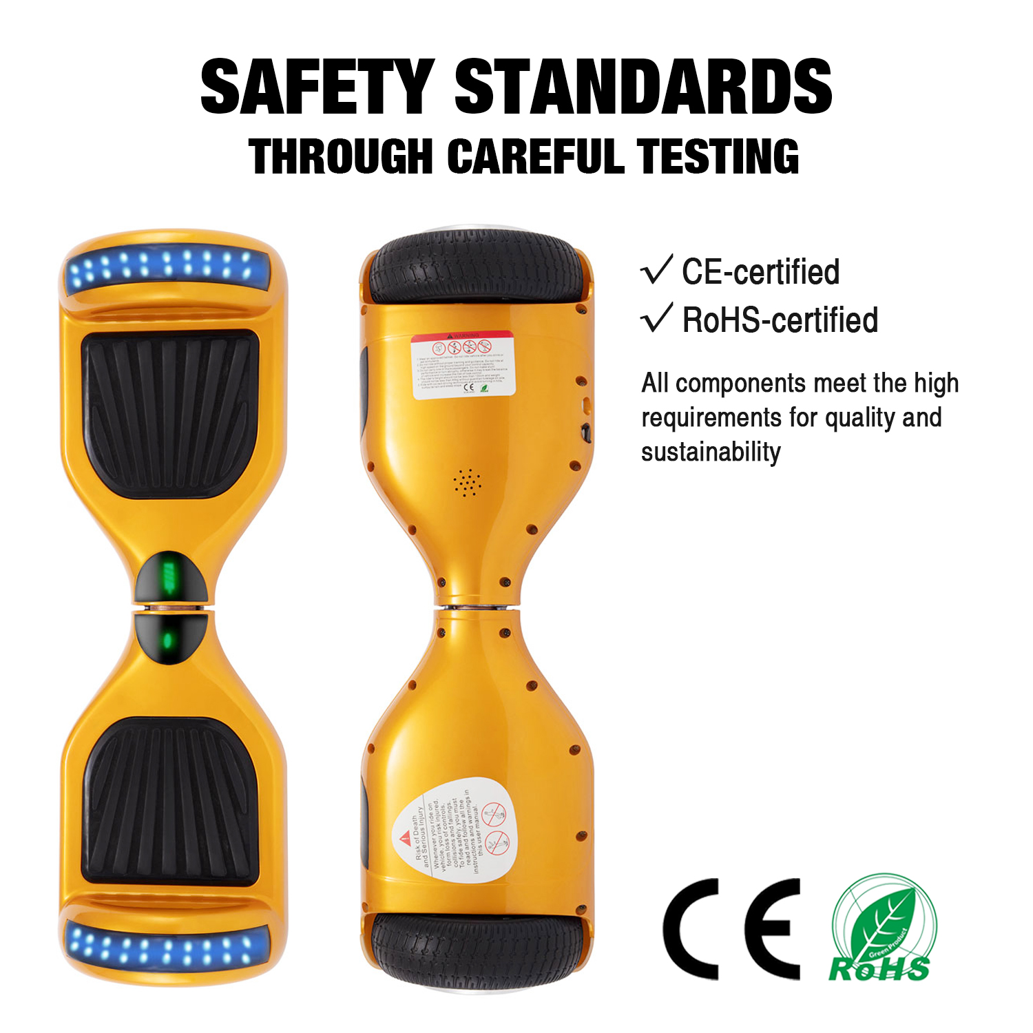 Golden 6.5" Hoverboard Bluetooth & Classic LED