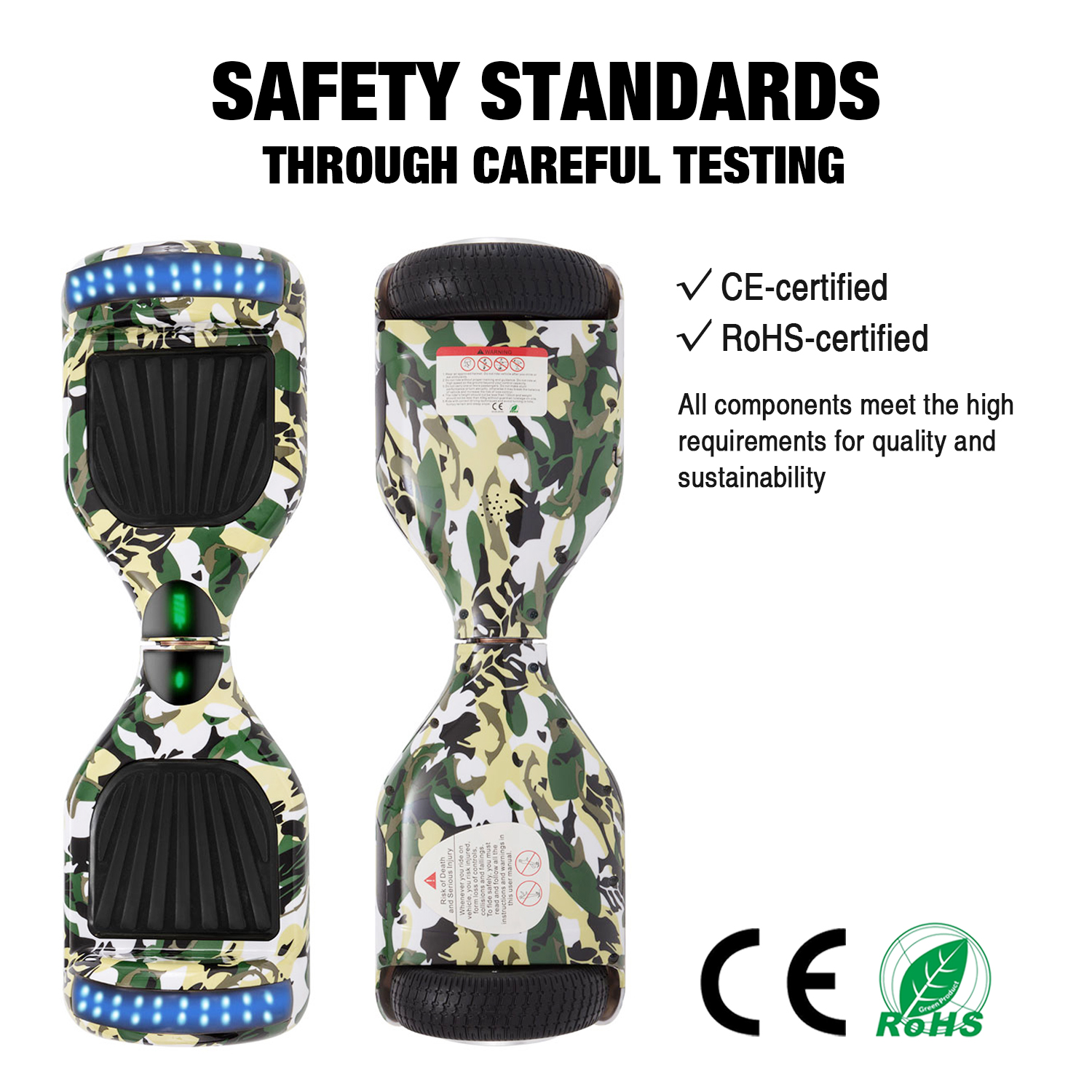 Camo Green 6.5" Hoverboard Bluetooth & Classic LED