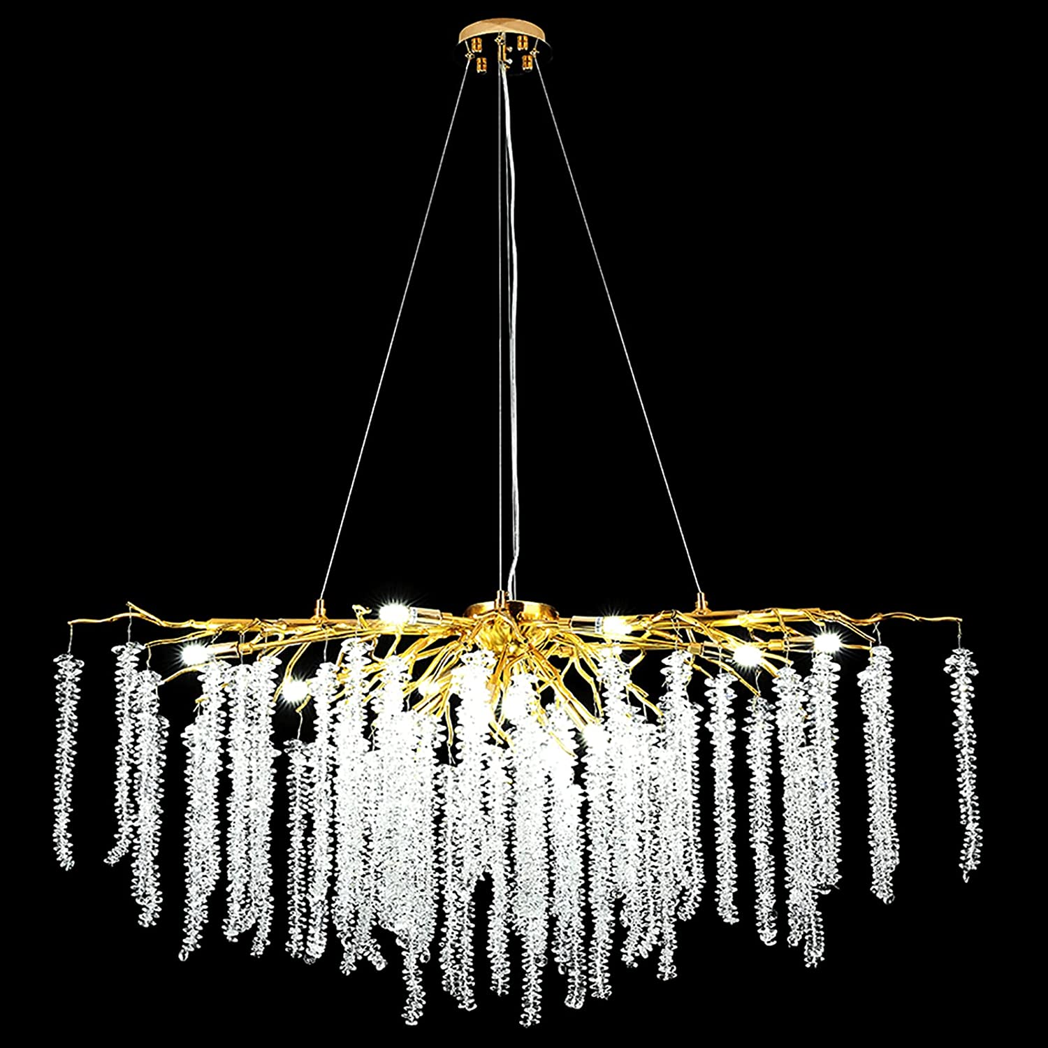 Doris K9 Crystal Rectangle Chandelier Gold - Yami Lightings