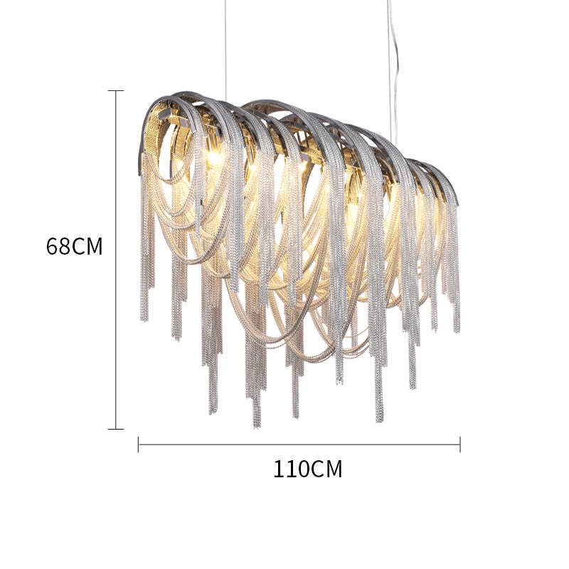 Aurora Luxury Aluminum Chain Tassel Chandelier - Yami Lightings