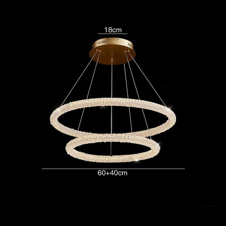Gloria Modern Clear Crystal Ring Chandelier - Yami Lightings