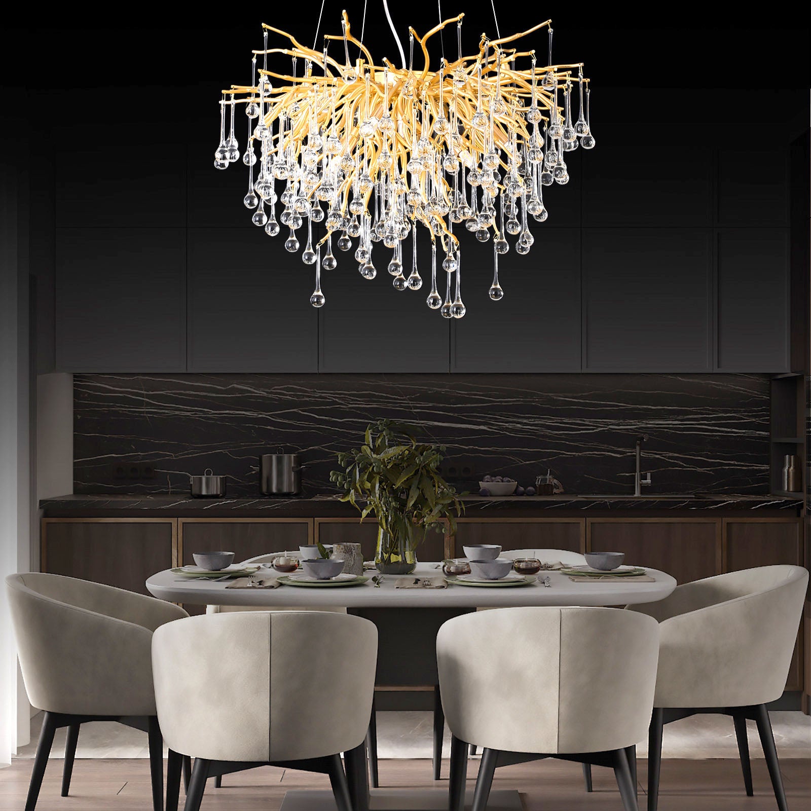 Doris Gold Raindrop Ceiling Lights - Yami Lightings