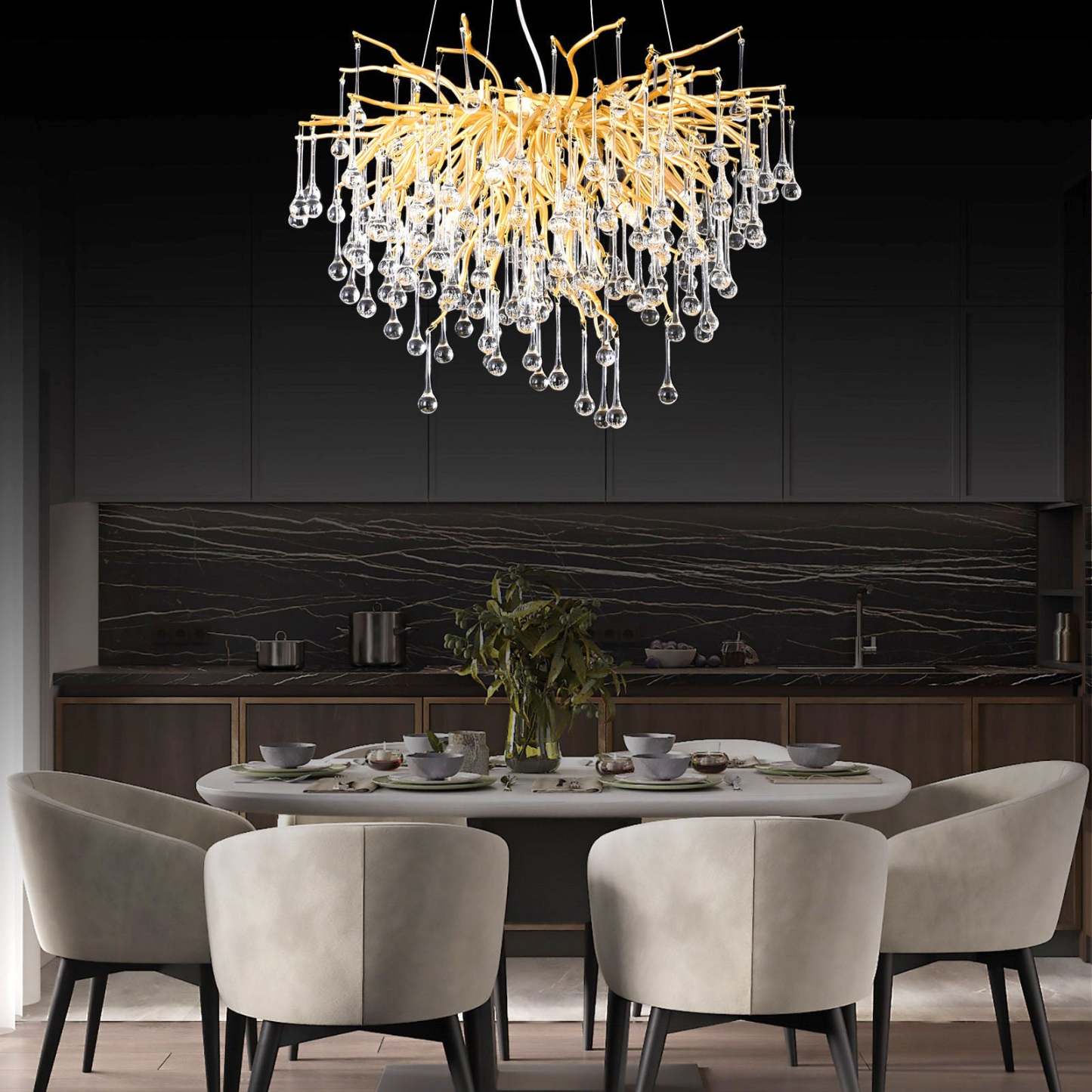 Doris Gold Raindrop Ceiling Lights - Yami Lightings