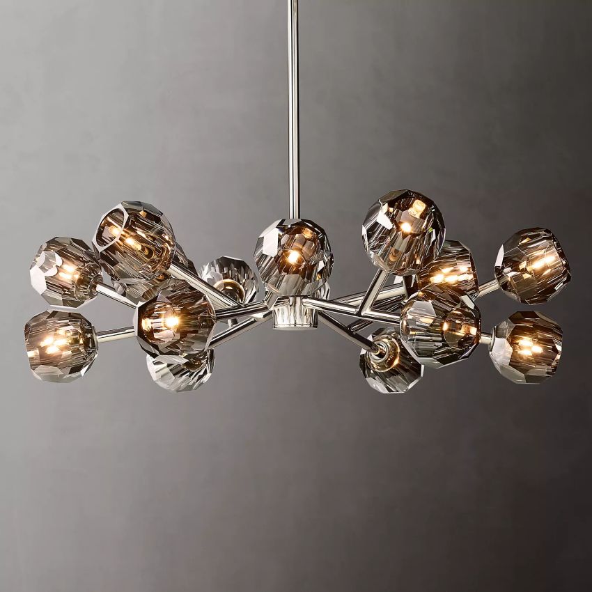 Belle De Crystal Ball Round Chandelier 36" - Yami Lightings