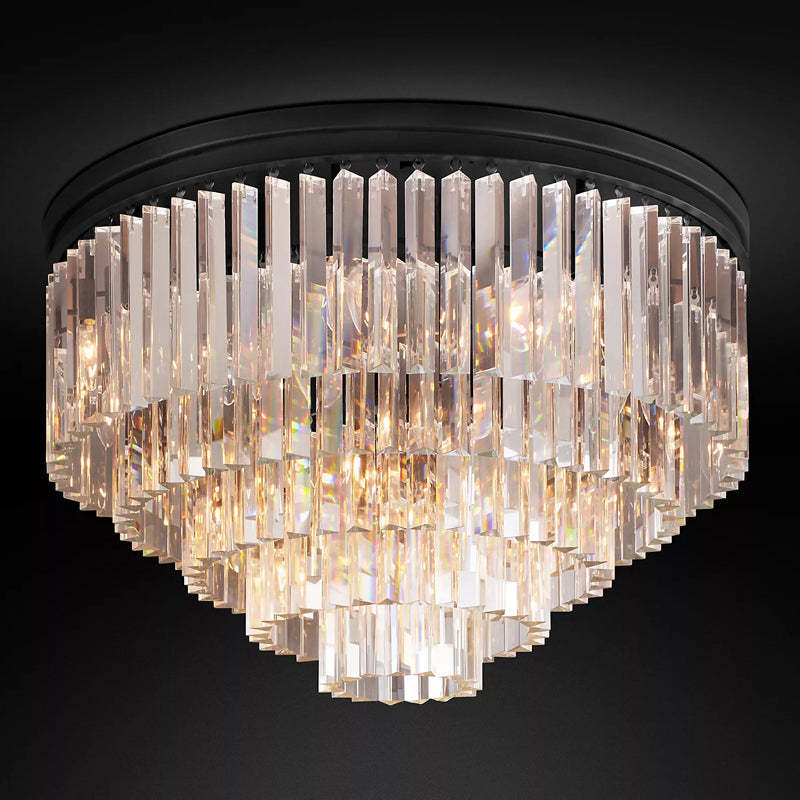 Modern K9 Crystal Flushmount Chandelier - Yami Lightings