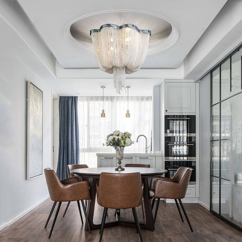 Tassel Ceiling Light Post-Modern Chandelier Aluminum Chain Light - Yami Lightings