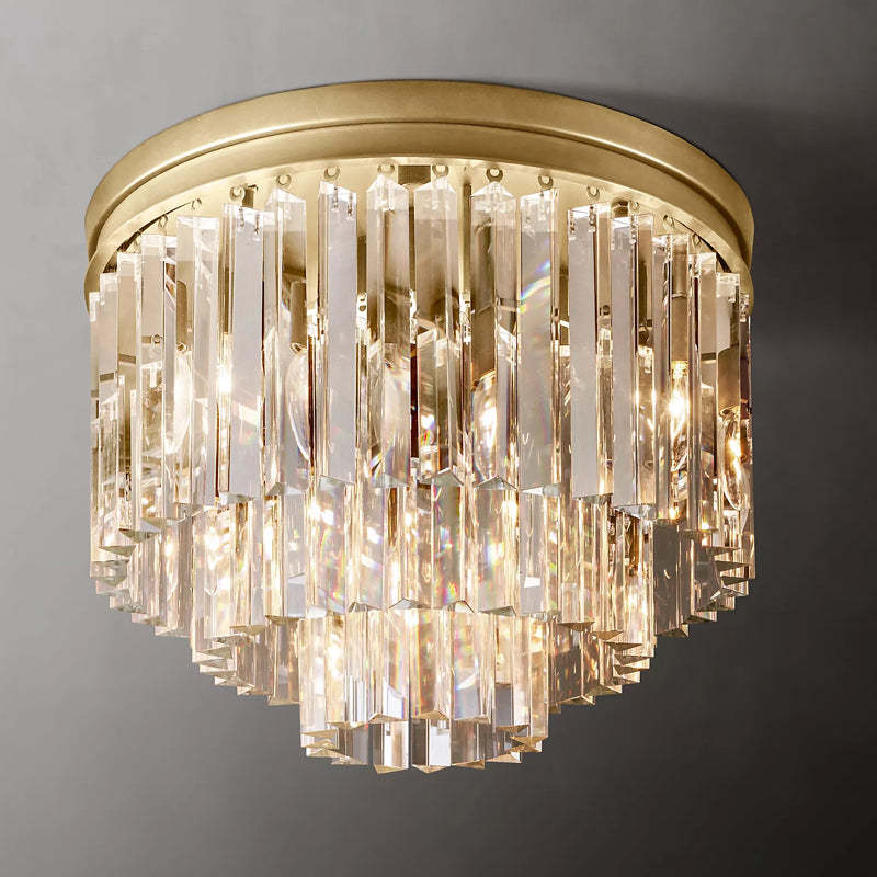 Modern K9 Crystal Flushmount Chandelier - Yami Lightings