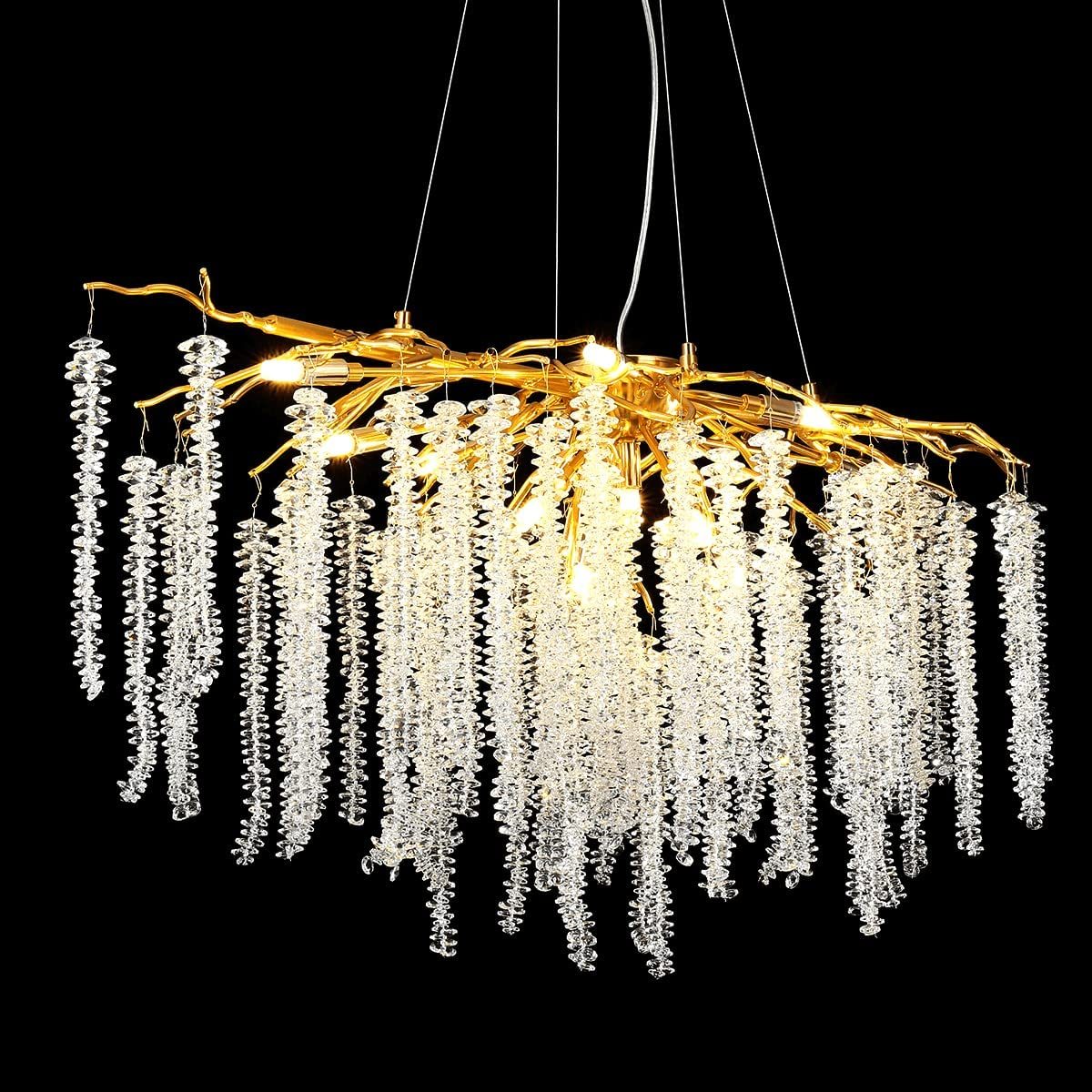 Doris Modern K9 Crystal Branch Chandelier - Yami Lightings