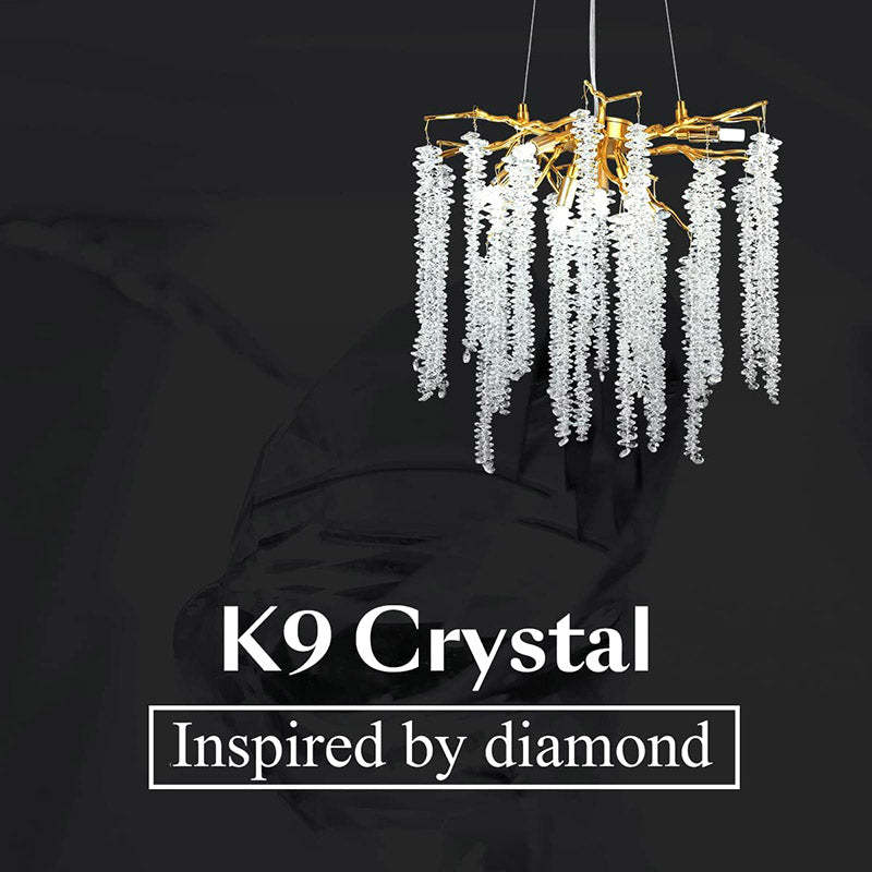 Doris Modern K9 Crystal Branch Chandelier - Yami Lightings