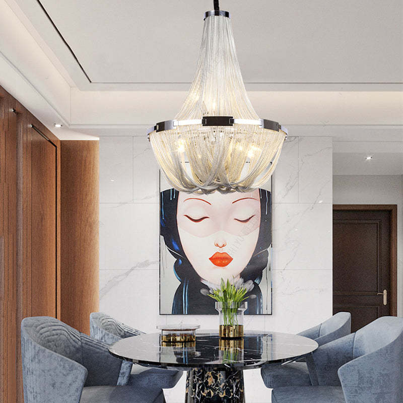 Eudora Luxury Aluminum Chain Tassel Chandelier - Yami Lightings