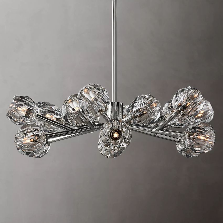 Belle De Crystal Ball Round Chandelier 36" - Yami Lightings
