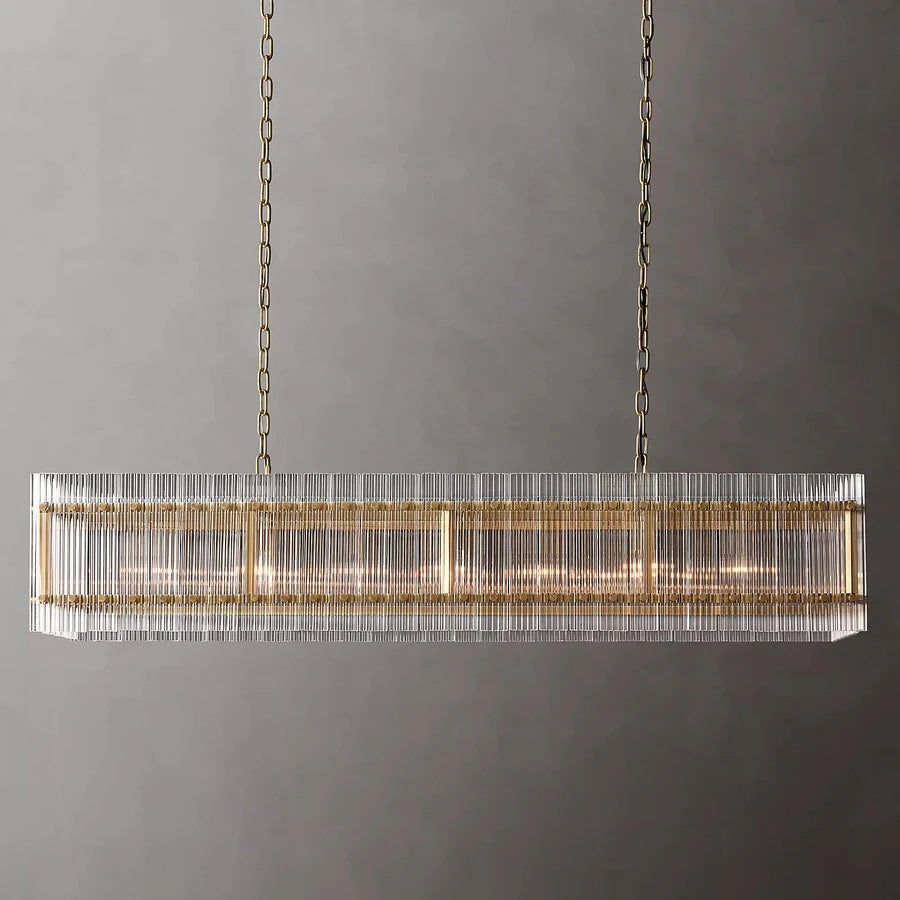 Marcia Glass Rectangular Chandelier 54" - Yami Lightings